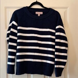 Philosophy Navy & White Striped Crewneck Sweater